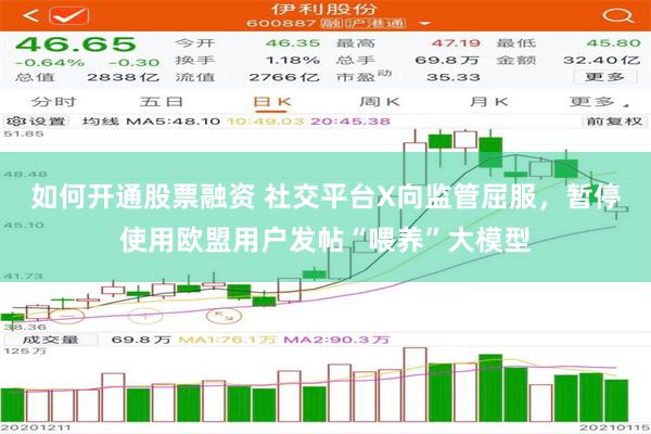 如何开通股票融资 社交平台X向监管屈服，暂停使用欧盟用户发帖“喂养”大模型