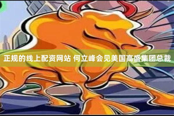 正规的线上配资网站 何立峰会见美国高盛集团总裁